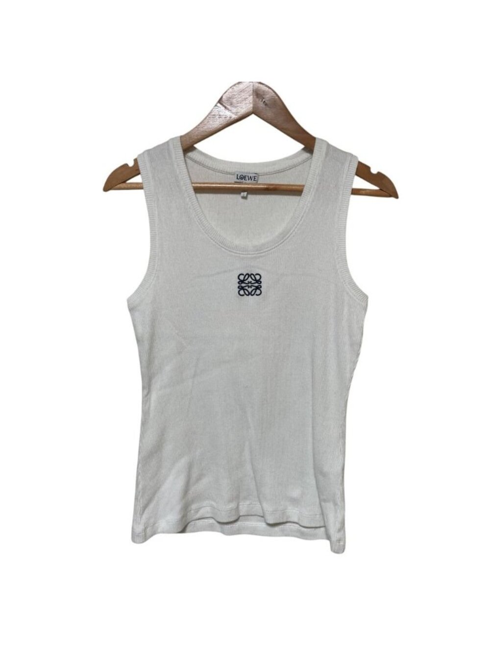 Loewe Anagram Embroidery Rib Tank Top White XS
